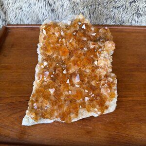 Large 5.4 lb Natural Citrine Cluster – 9”x8” Raw Crystal Healing Stone